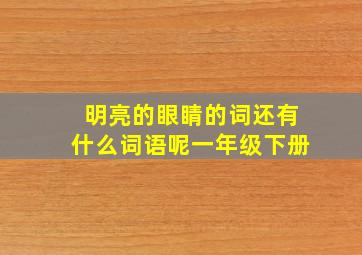 明亮的眼睛的词还有什么词语呢一年级下册