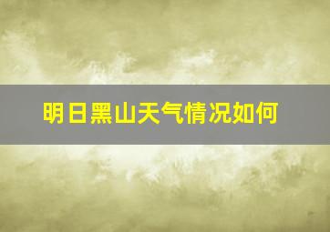 明日黑山天气情况如何