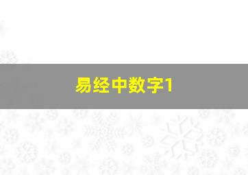 易经中数字1