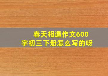 春天相遇作文600字初三下册怎么写的呀