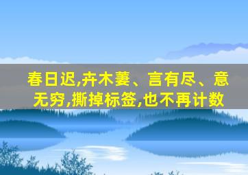 春日迟,卉木萋、言有尽、意无穷,撕掉标签,也不再计数