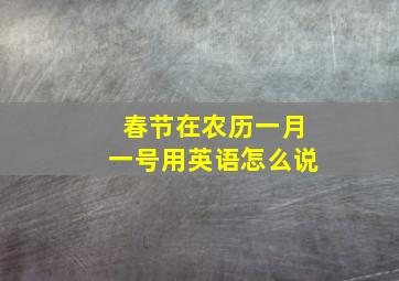 春节在农历一月一号用英语怎么说