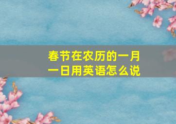 春节在农历的一月一日用英语怎么说