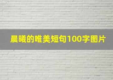 晨曦的唯美短句100字图片