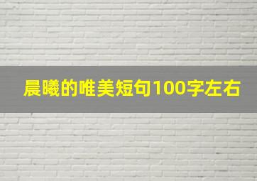 晨曦的唯美短句100字左右