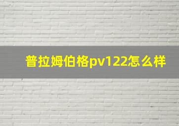 普拉姆伯格pv122怎么样