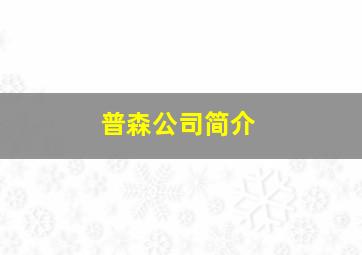 普森公司简介