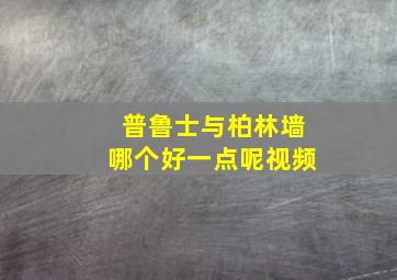 普鲁士与柏林墙哪个好一点呢视频