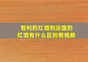 智利的红酒和法国的红酒有什么区别呢视频