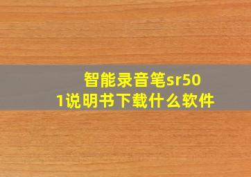 智能录音笔sr501说明书下载什么软件