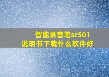 智能录音笔sr501说明书下载什么软件好