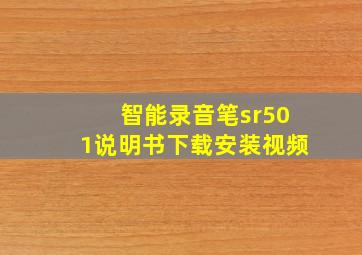 智能录音笔sr501说明书下载安装视频