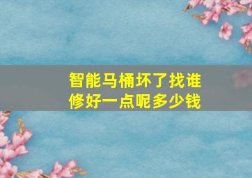 智能马桶坏了找谁修好一点呢多少钱