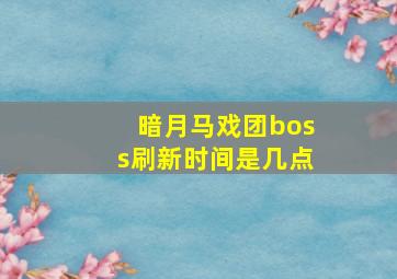 暗月马戏团boss刷新时间是几点