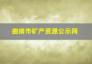 曲靖市矿产资源公示网