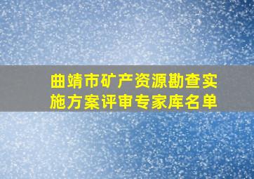 曲靖市矿产资源勘查实施方案评审专家库名单