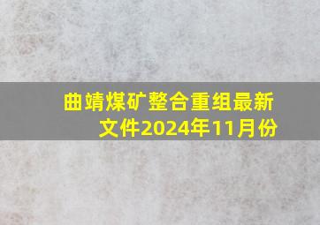 曲靖煤矿整合重组最新文件2024年11月份