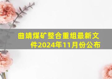 曲靖煤矿整合重组最新文件2024年11月份公布