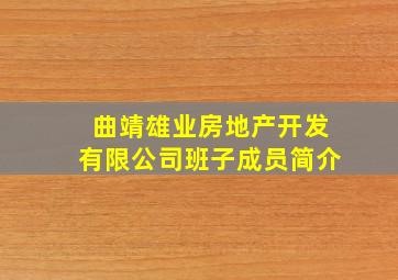 曲靖雄业房地产开发有限公司班子成员简介