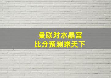 曼联对水晶宫比分预测球天下