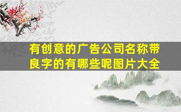 有创意的广告公司名称带良字的有哪些呢图片大全