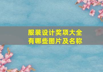 服装设计奖项大全有哪些图片及名称