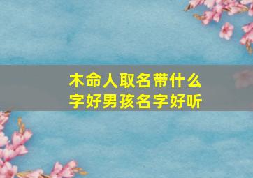 木命人取名带什么字好男孩名字好听