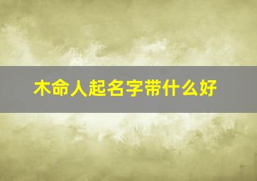 木命人起名字带什么好