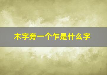 木字旁一个乍是什么字