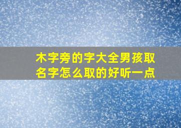 木字旁的字大全男孩取名字怎么取的好听一点