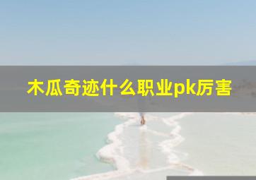 木瓜奇迹什么职业pk厉害