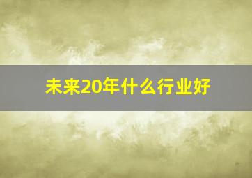 未来20年什么行业好