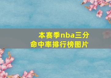 本赛季nba三分命中率排行榜图片