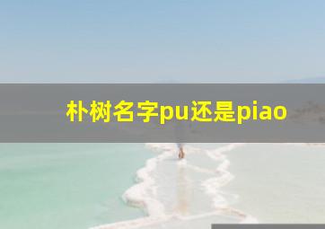 朴树名字pu还是piao