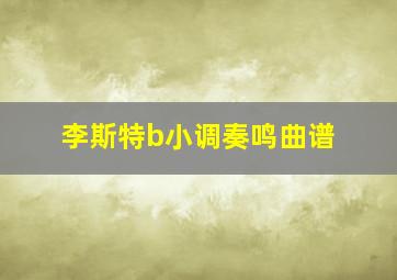 李斯特b小调奏鸣曲谱