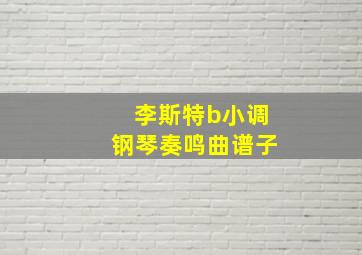 李斯特b小调钢琴奏鸣曲谱子