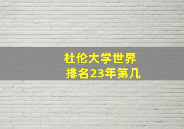 杜伦大学世界排名23年第几