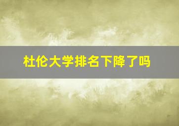 杜伦大学排名下降了吗