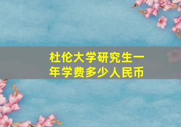 杜伦大学研究生一年学费多少人民币