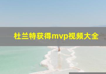 杜兰特获得mvp视频大全