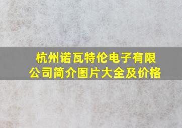 杭州诺瓦特伦电子有限公司简介图片大全及价格