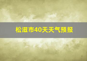 松滋市40天天气预报