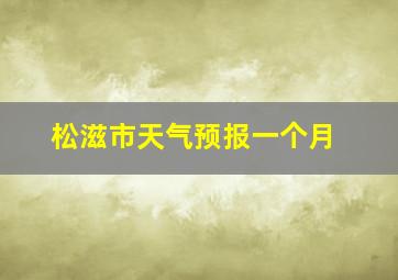 松滋市天气预报一个月