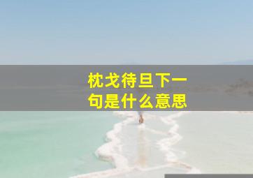 枕戈待旦下一句是什么意思