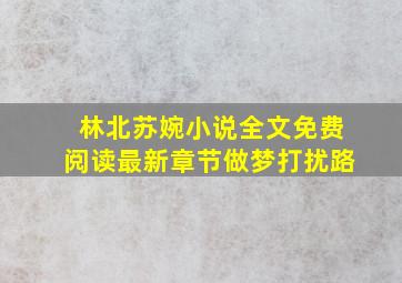 林北苏婉小说全文免费阅读最新章节做梦打扰路