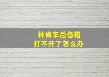 林肯车后备箱打不开了怎么办