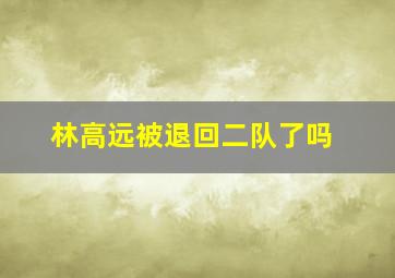 林高远被退回二队了吗