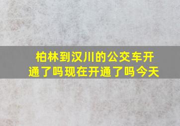 柏林到汉川的公交车开通了吗现在开通了吗今天