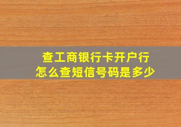 查工商银行卡开户行怎么查短信号码是多少