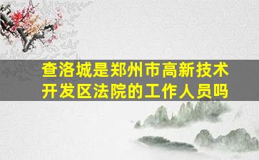 查洛城是郑州市高新技术开发区法院的工作人员吗